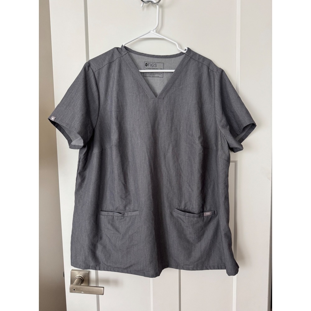 FIGS Casma V-Neck Scrub Top Heather Charcoal Grey Technical Collection 3XL - Picture 1 of 7